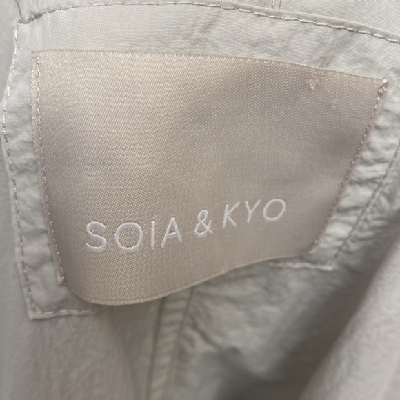 Soia & Kyo rain jacket Womens M windbreaker Anorak Lagenlook lightweight Neutral - Picture 13 of 15
